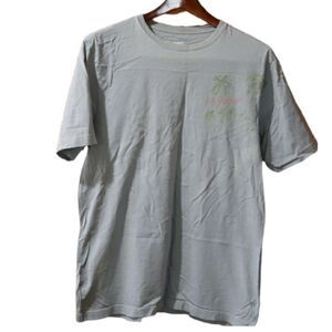 Tommy Hilfiger Blue Palm Tree T-Shirt Medium - Tropical Print Cotton Crewneck